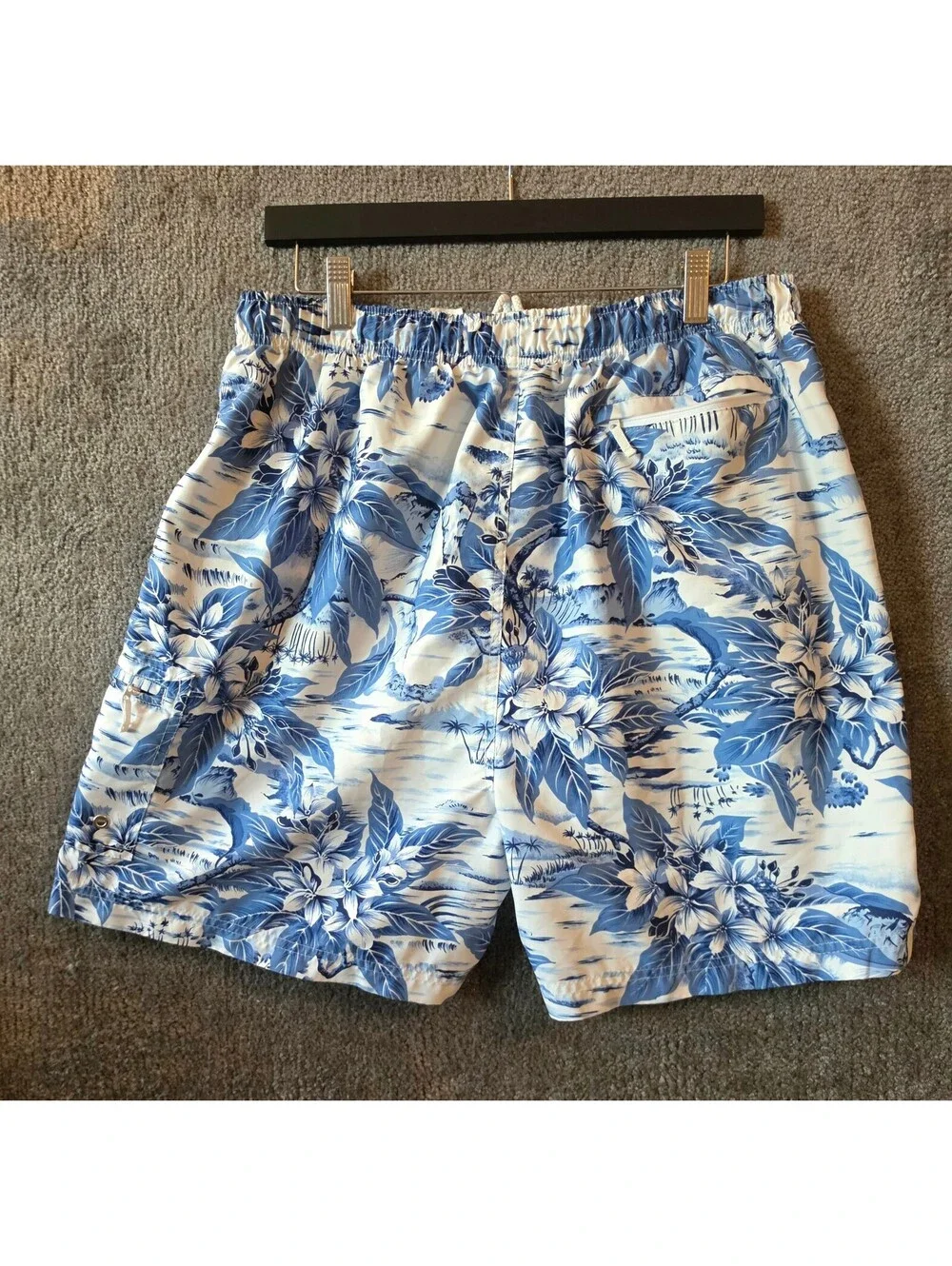 Sand N Sun Shorts Men Sz. Lg Blue Swimwear Summer Trunks Tropical Vacation